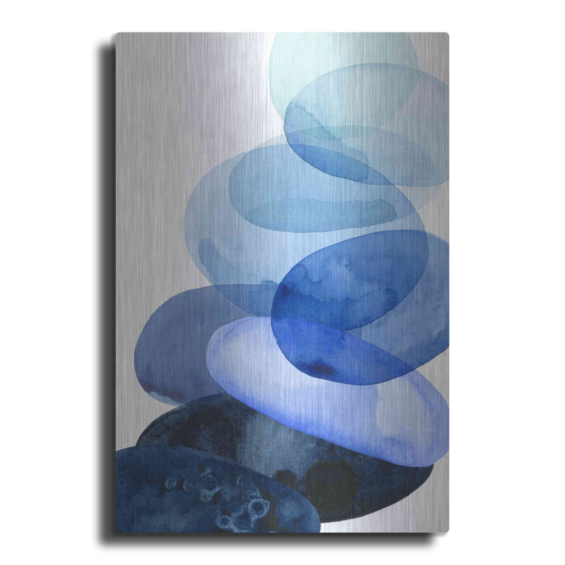 Luxe Metal Art 'River Worn Pebbles I' by Grace Popp Metal Wall Art