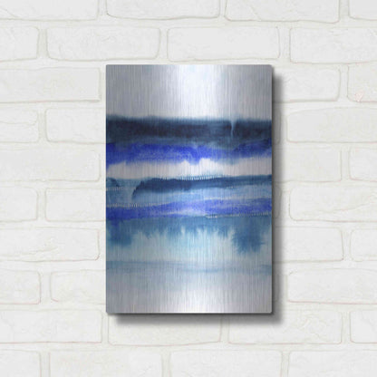 Luxe Metal Art 'Shorebreak Abstract II' by Grace Popp Metal Wall Art,12x16