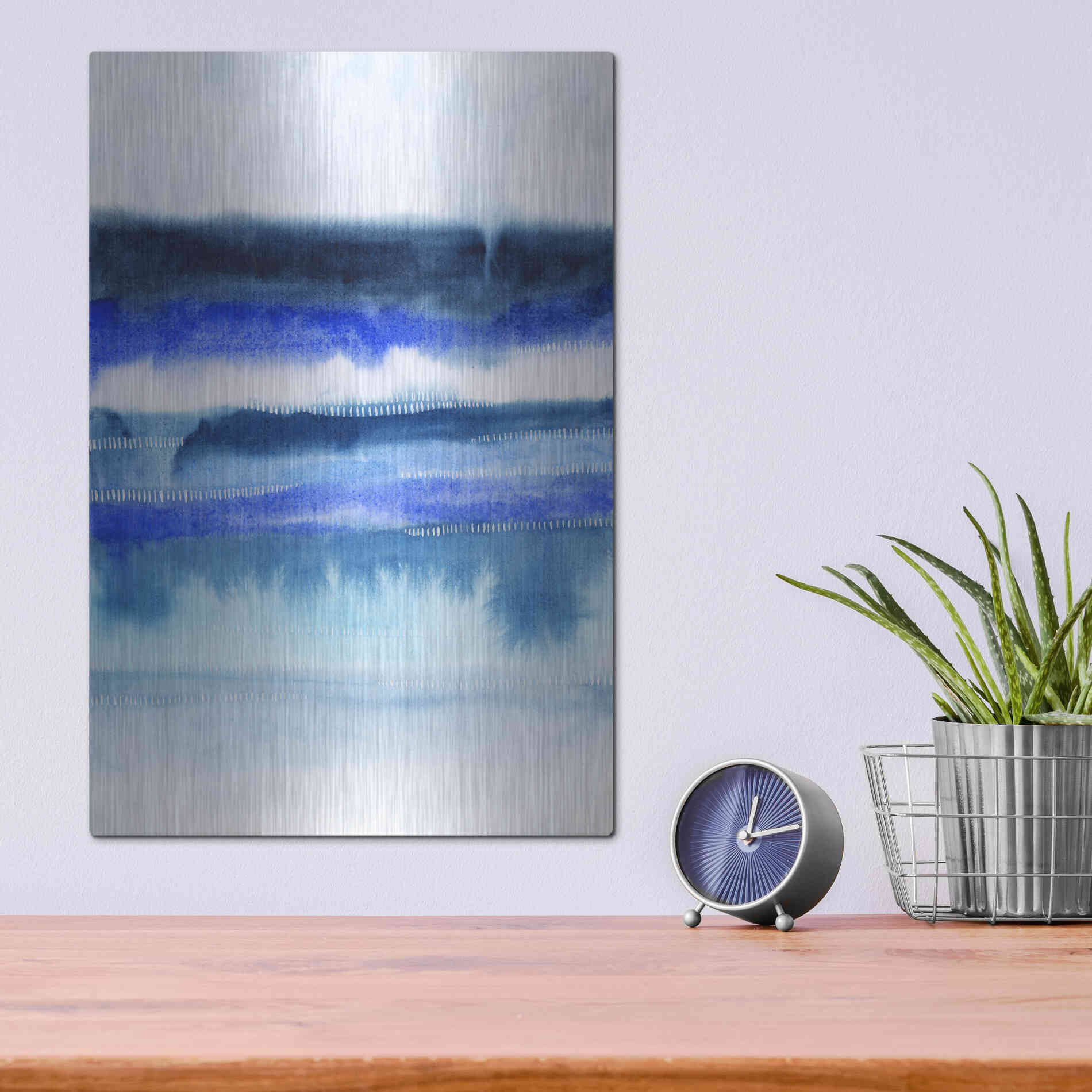 Luxe Metal Art 'Shorebreak Abstract II' by Grace Popp Metal Wall Art,12x16