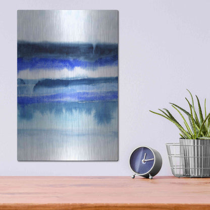 Luxe Metal Art 'Shorebreak Abstract II' by Grace Popp Metal Wall Art,12x16