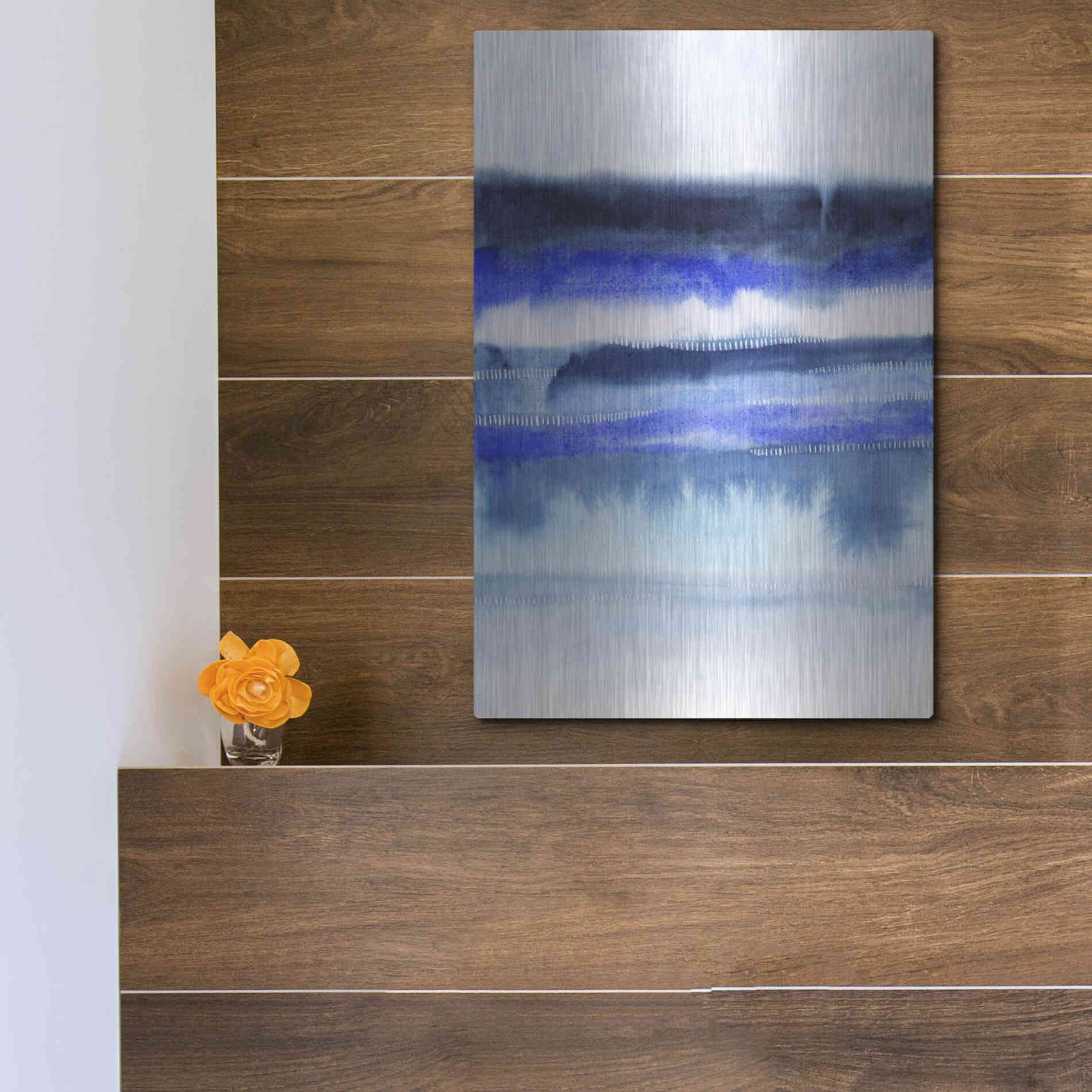 Luxe Metal Art 'Shorebreak Abstract II' by Grace Popp Metal Wall Art,12x16