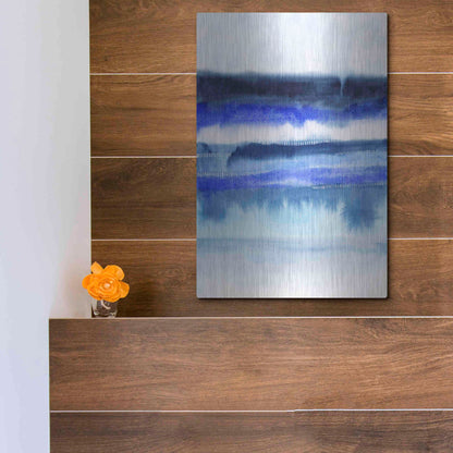 Luxe Metal Art 'Shorebreak Abstract II' by Grace Popp Metal Wall Art,12x16