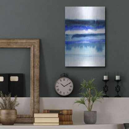 Luxe Metal Art 'Shorebreak Abstract II' by Grace Popp Metal Wall Art,12x16