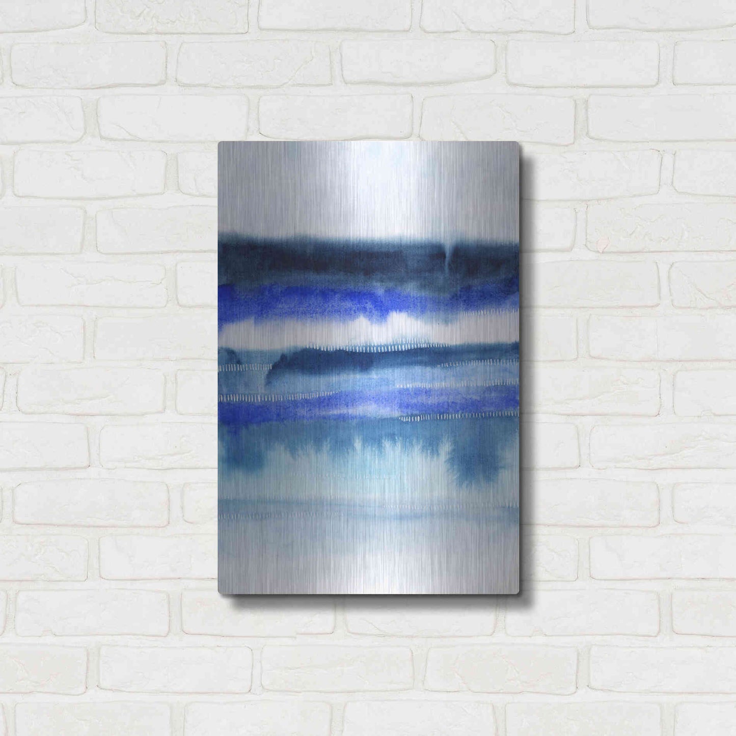 Luxe Metal Art 'Shorebreak Abstract II' by Grace Popp Metal Wall Art,16x24
