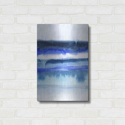 Luxe Metal Art 'Shorebreak Abstract II' by Grace Popp Metal Wall Art,16x24