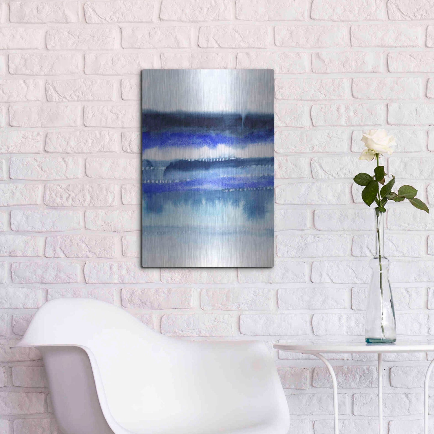 Luxe Metal Art 'Shorebreak Abstract II' by Grace Popp Metal Wall Art,16x24