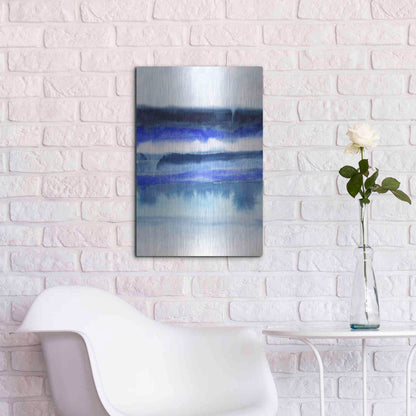 Luxe Metal Art 'Shorebreak Abstract II' by Grace Popp Metal Wall Art,16x24