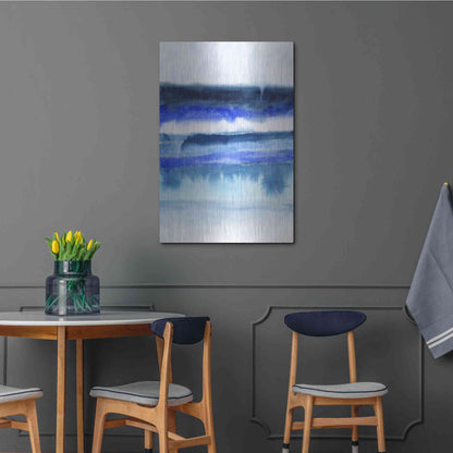 Luxe Metal Art 'Shorebreak Abstract II' by Grace Popp Metal Wall Art,24x36