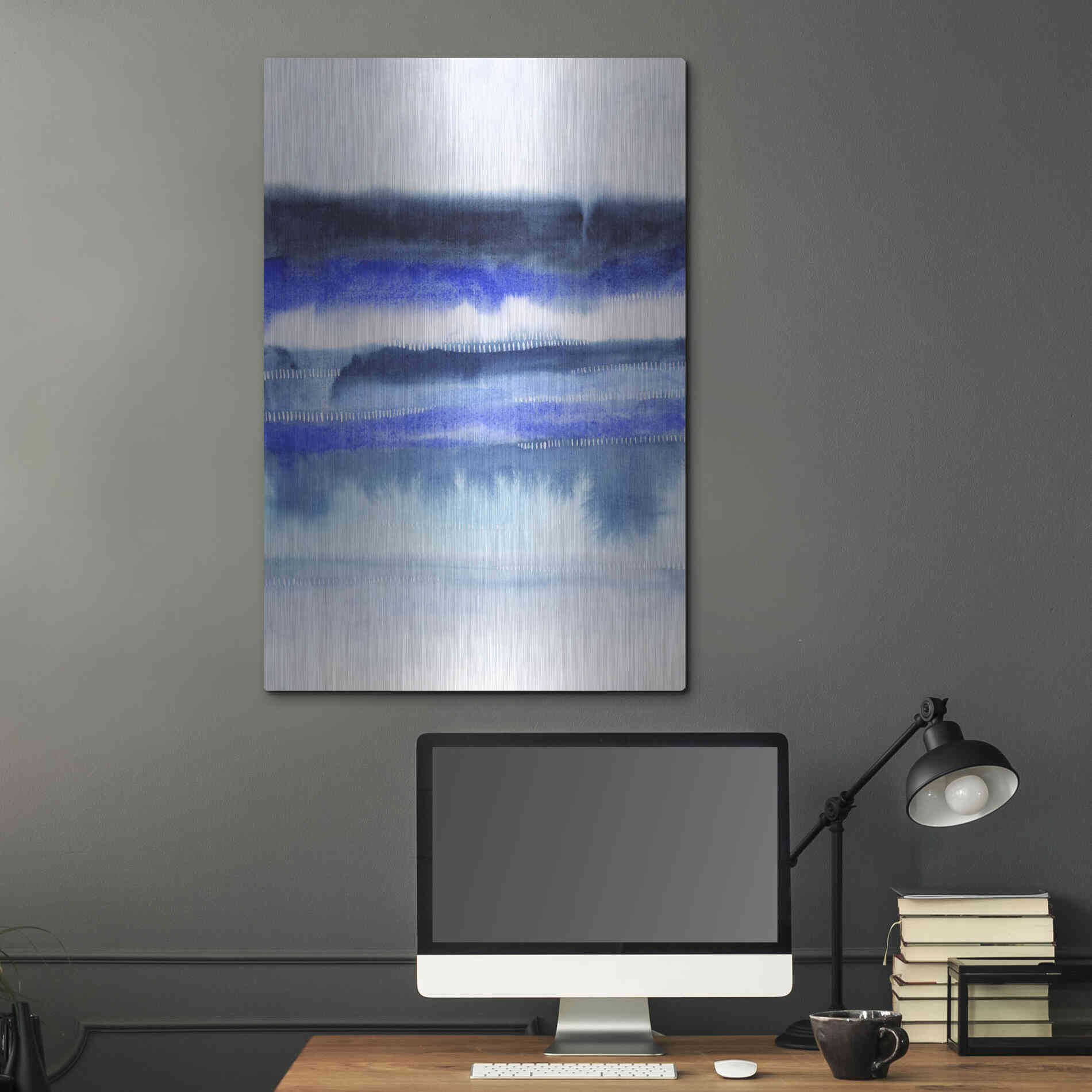 Luxe Metal Art 'Shorebreak Abstract II' by Grace Popp Metal Wall Art,24x36