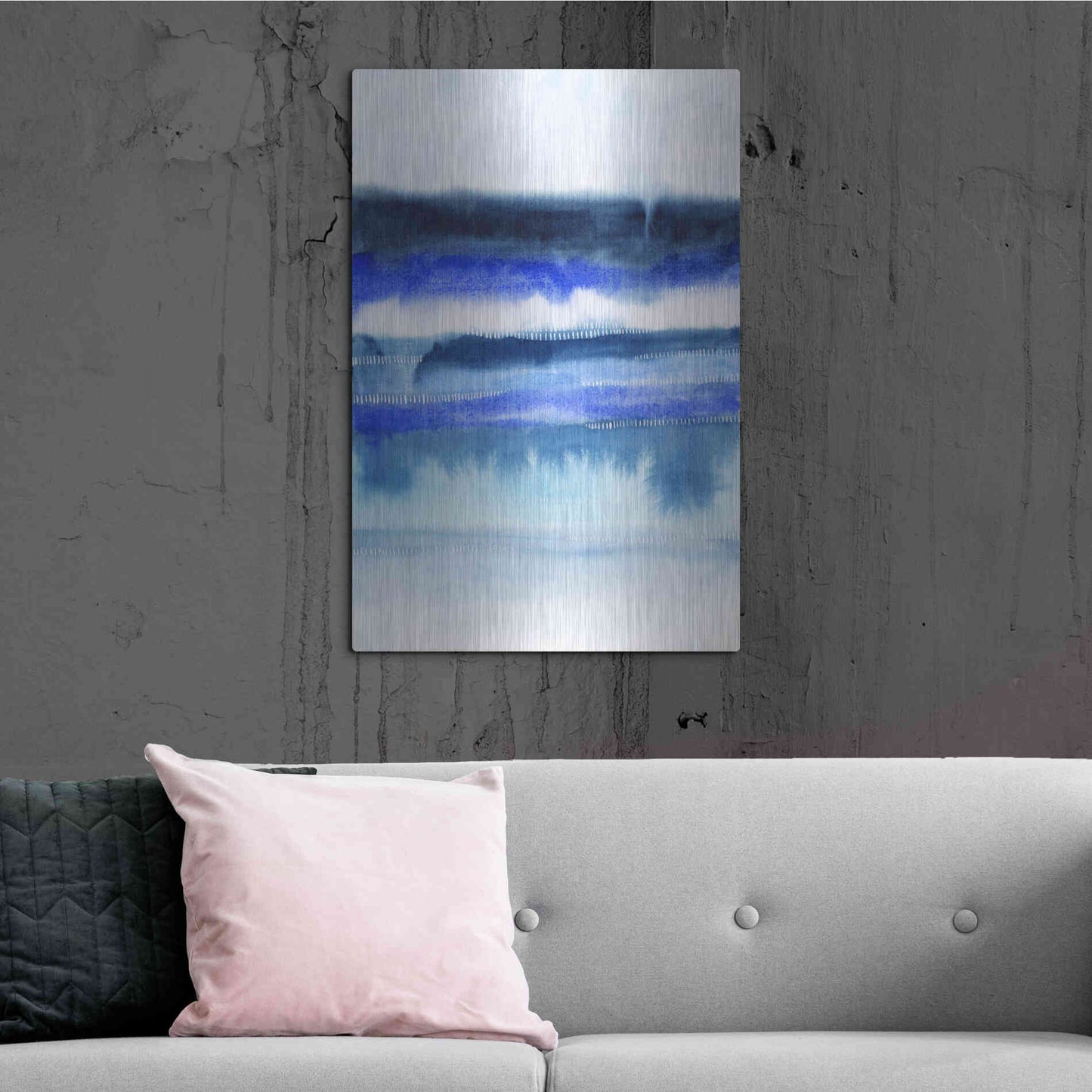 Luxe Metal Art 'Shorebreak Abstract II' by Grace Popp Metal Wall Art,24x36