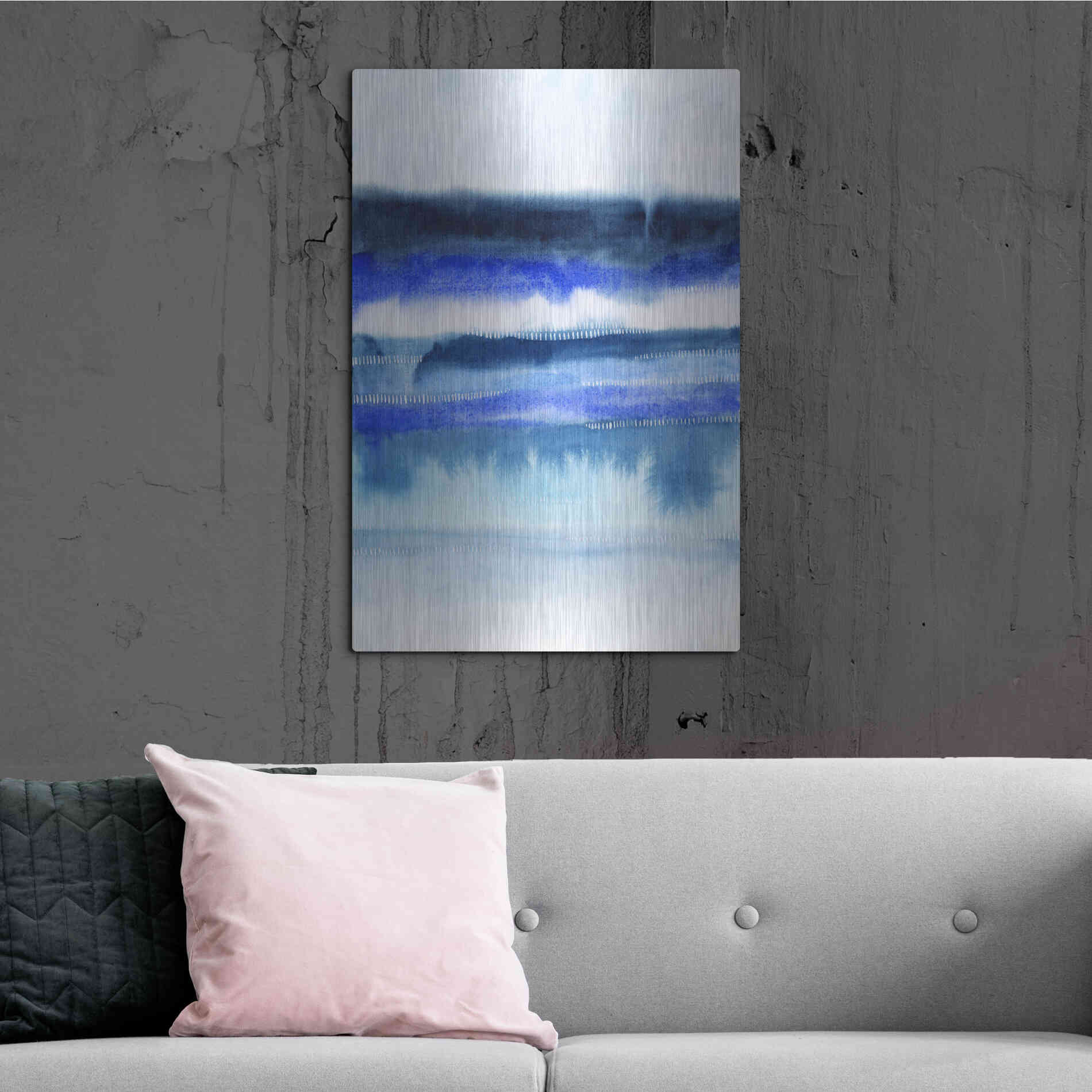 Luxe Metal Art 'Shorebreak Abstract II' by Grace Popp Metal Wall Art,24x36