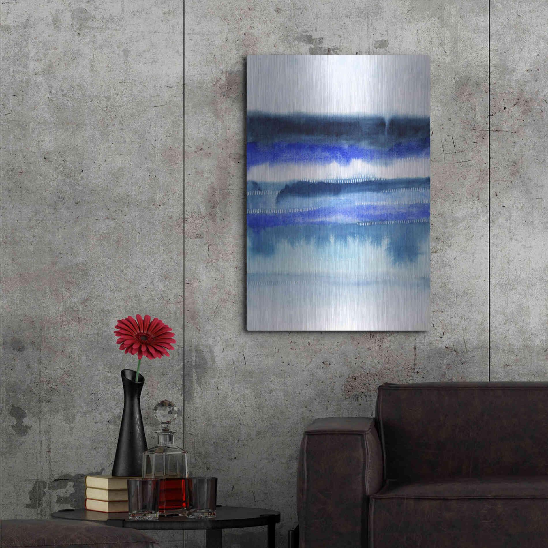 Luxe Metal Art 'Shorebreak Abstract II' by Grace Popp Metal Wall Art,24x36