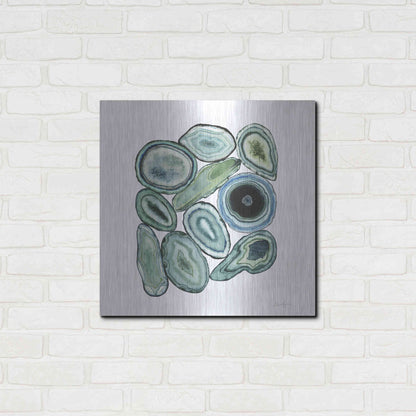 Luxe Metal Art 'Stacked Agate I' by Grace Popp Metal Wall Art,24x24