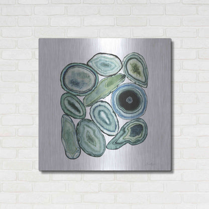 Luxe Metal Art 'Stacked Agate I' by Grace Popp Metal Wall Art,36x36