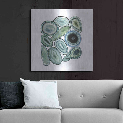 Luxe Metal Art 'Stacked Agate I' by Grace Popp Metal Wall Art,36x36