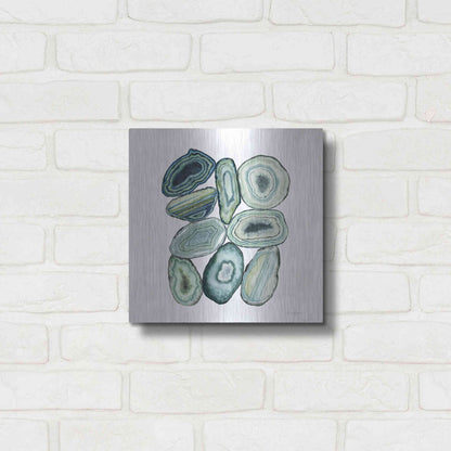Luxe Metal Art 'Stacked Agate II' by Grace Popp Metal Wall Art,12x12