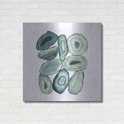 Luxe Metal Art 'Stacked Agate II' by Grace Popp Metal Wall Art,36x36