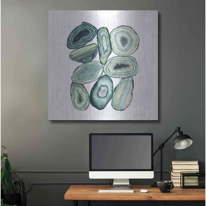Luxe Metal Art 'Stacked Agate II' by Grace Popp Metal Wall Art,36x36