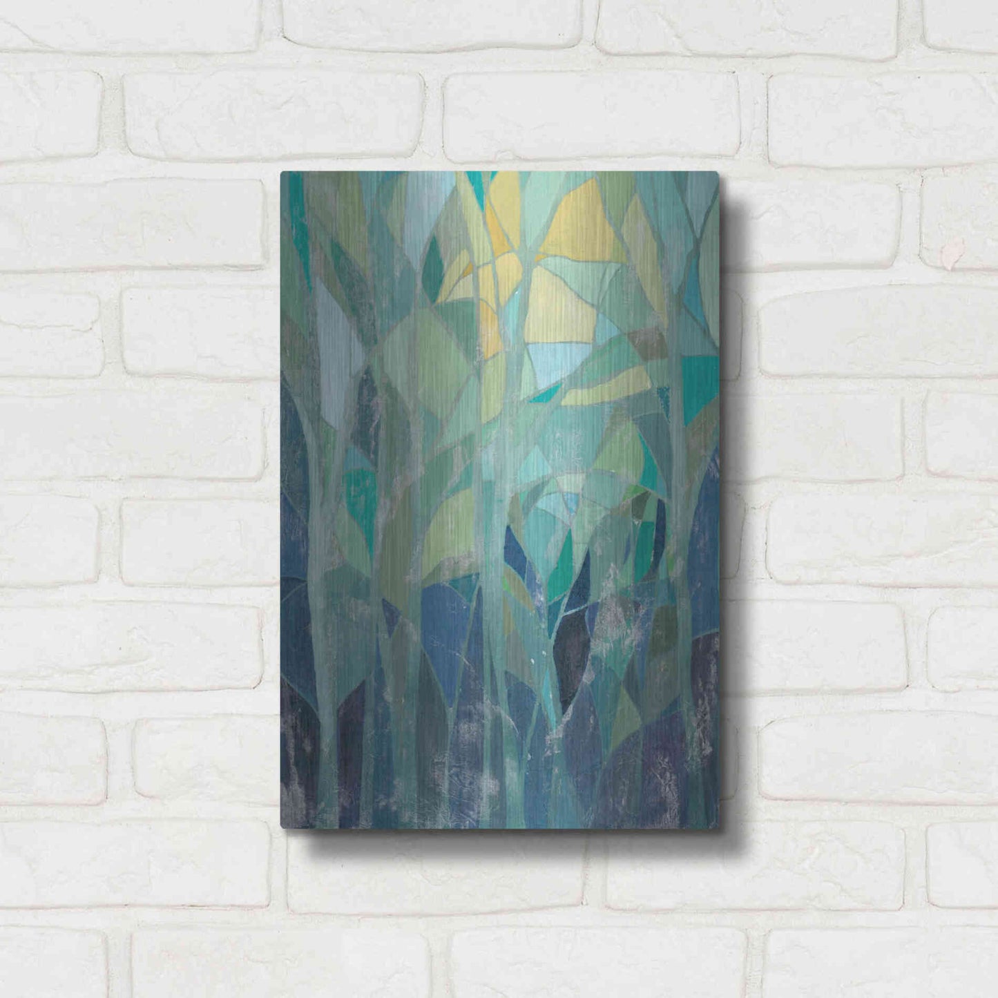 Luxe Metal Art 'Stained Glass Forest I' by Grace Popp Metal Wall Art,12x16