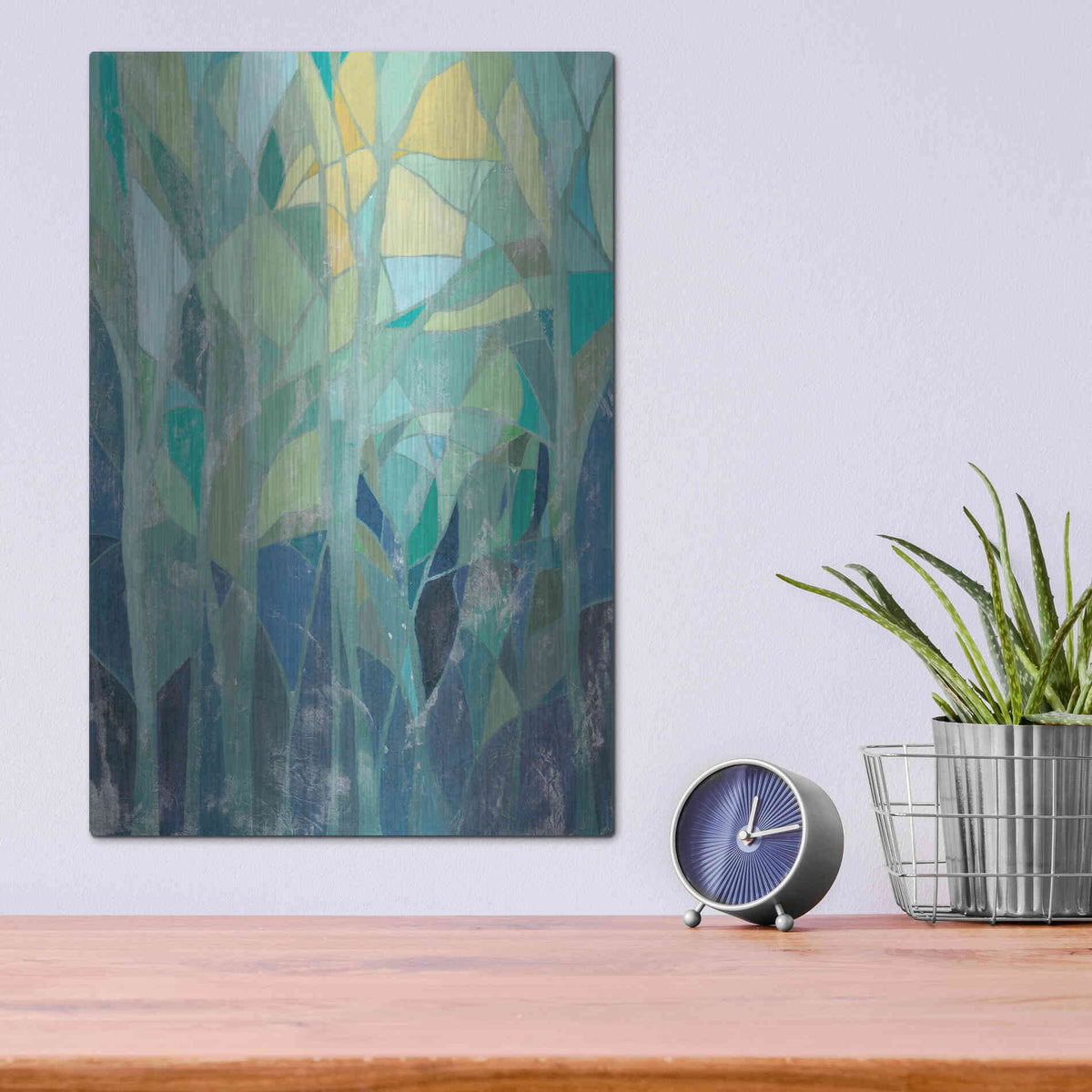 Luxe Metal Art 'Stained Glass Forest I' by Grace Popp Metal Wall Art,12x16