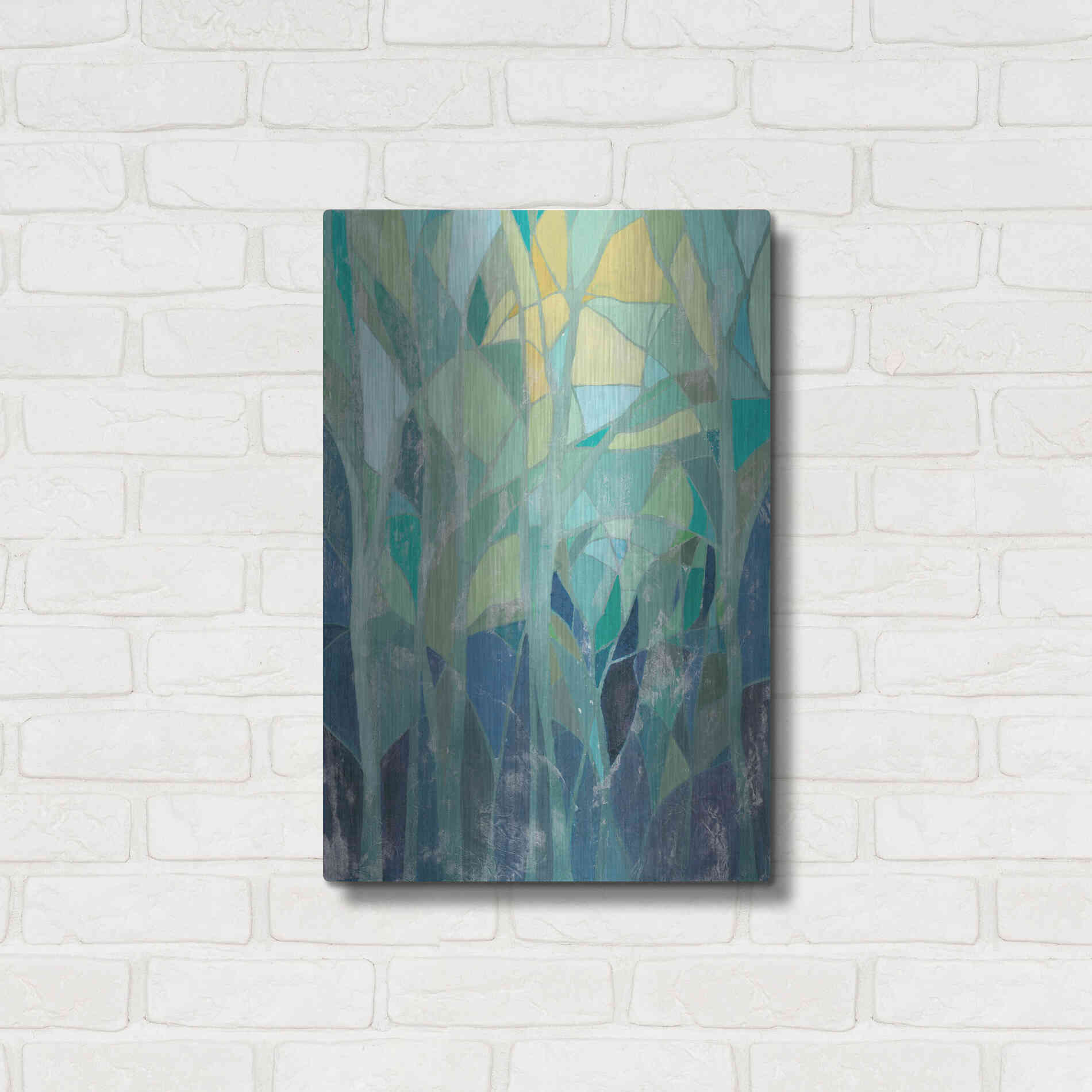 Luxe Metal Art 'Stained Glass Forest I' by Grace Popp Metal Wall Art,16x24