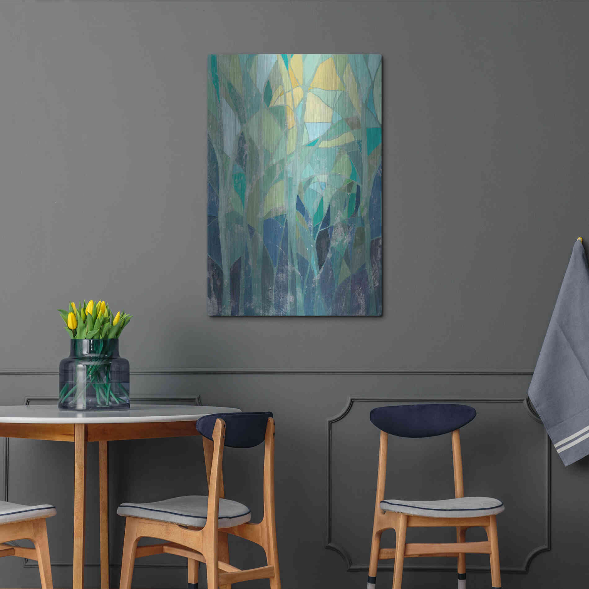 Luxe Metal Art 'Stained Glass Forest I' by Grace Popp Metal Wall Art,24x36