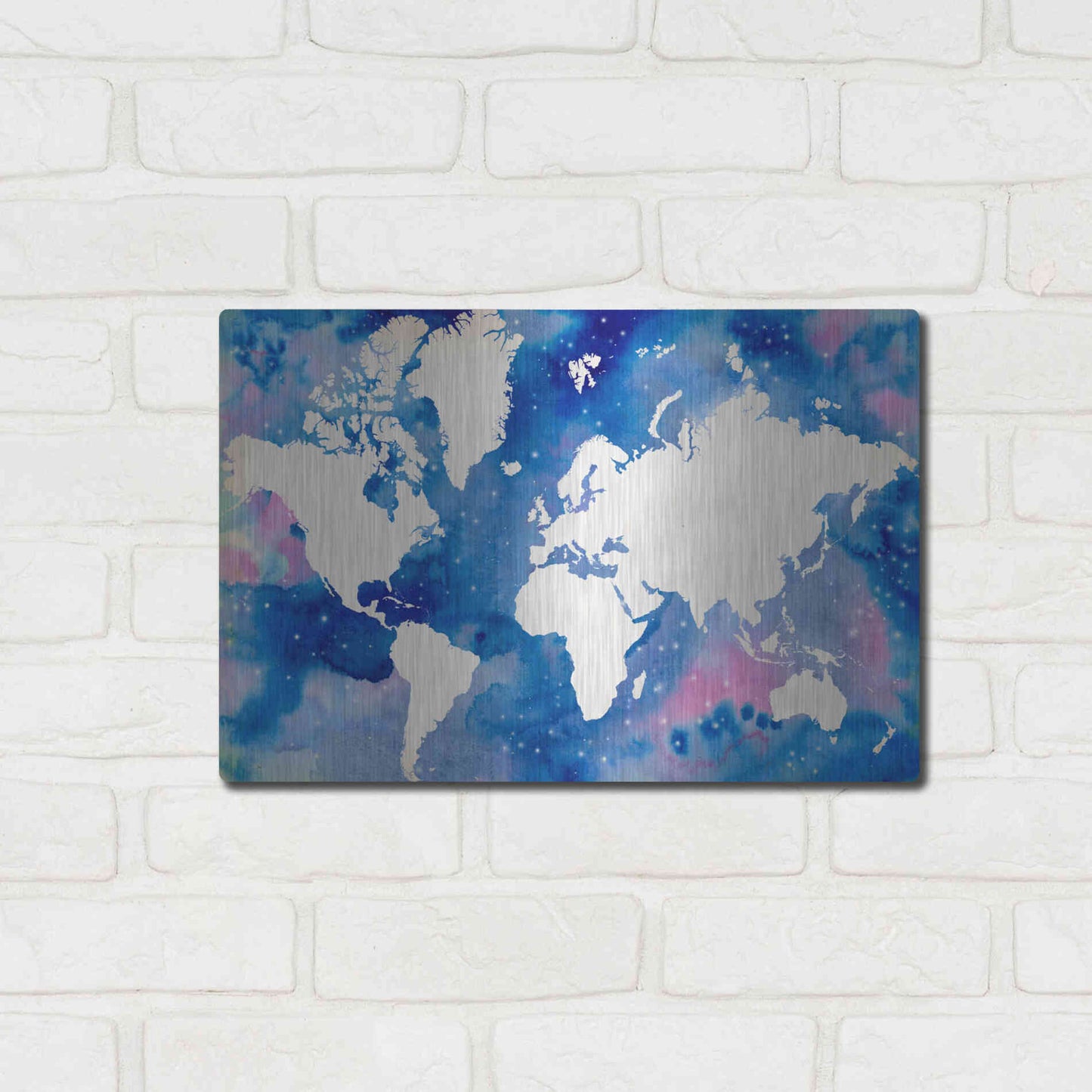 Luxe Metal Art 'Starry World' by Grace Popp Metal Wall Art,16x12