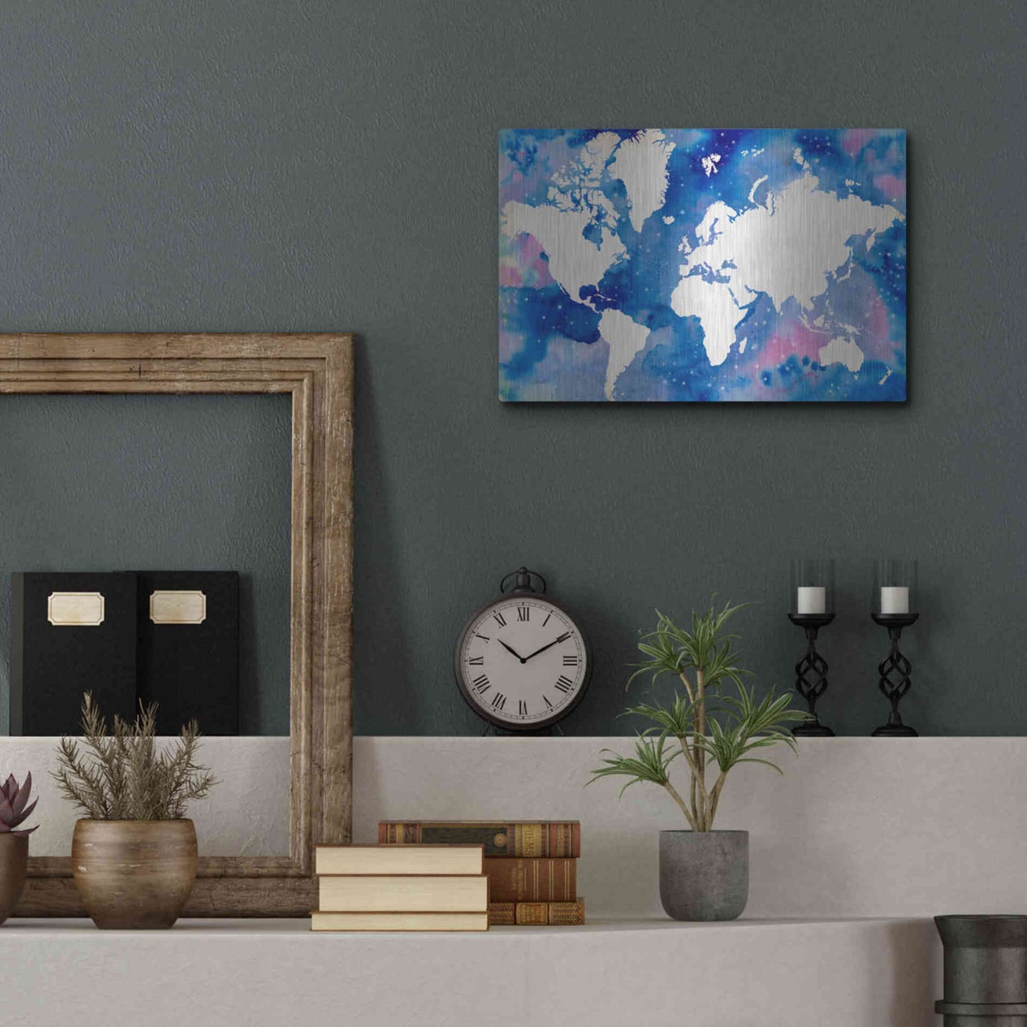 Luxe Metal Art 'Starry World' by Grace Popp Metal Wall Art,16x12