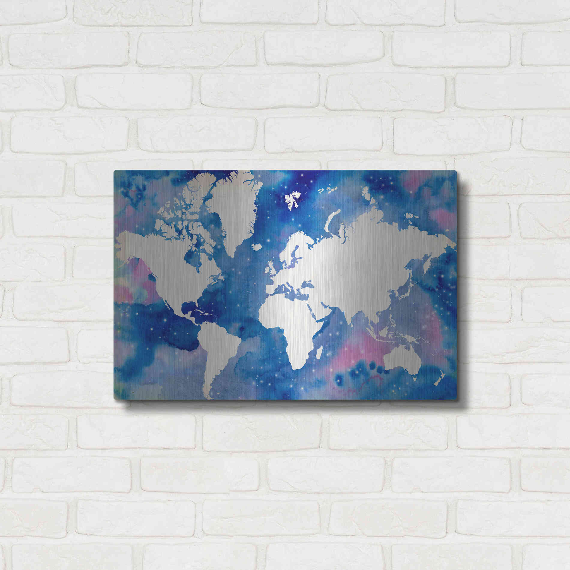 Luxe Metal Art 'Starry World' by Grace Popp Metal Wall Art,24x16