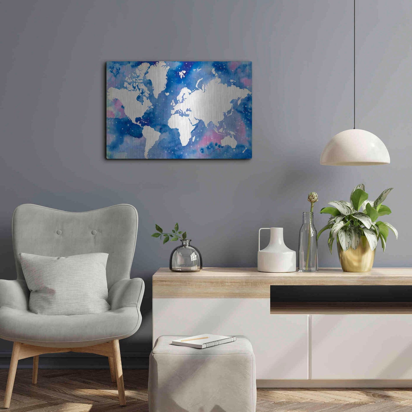 Luxe Metal Art 'Starry World' by Grace Popp Metal Wall Art,24x16