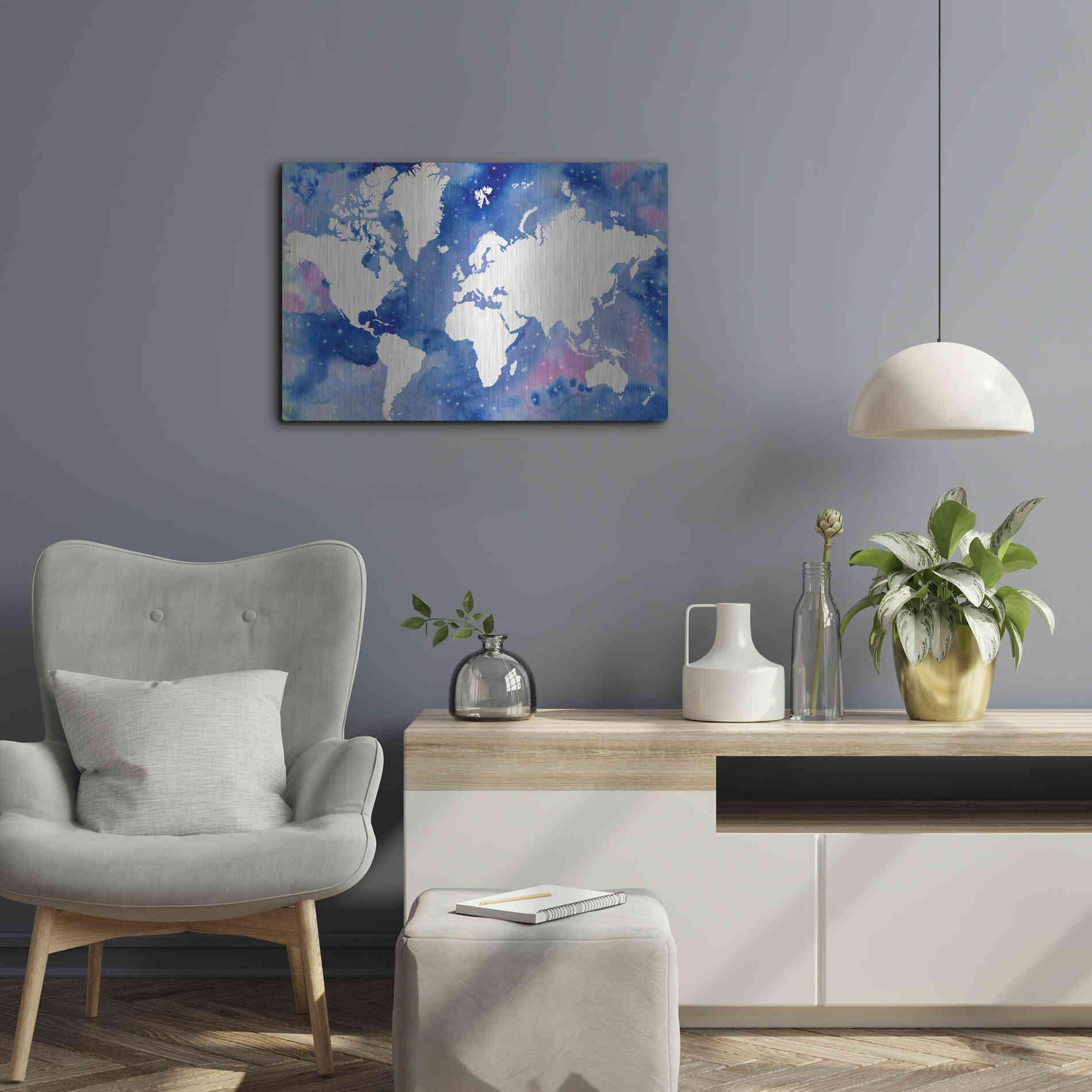 Luxe Metal Art 'Starry World' by Grace Popp Metal Wall Art,24x16