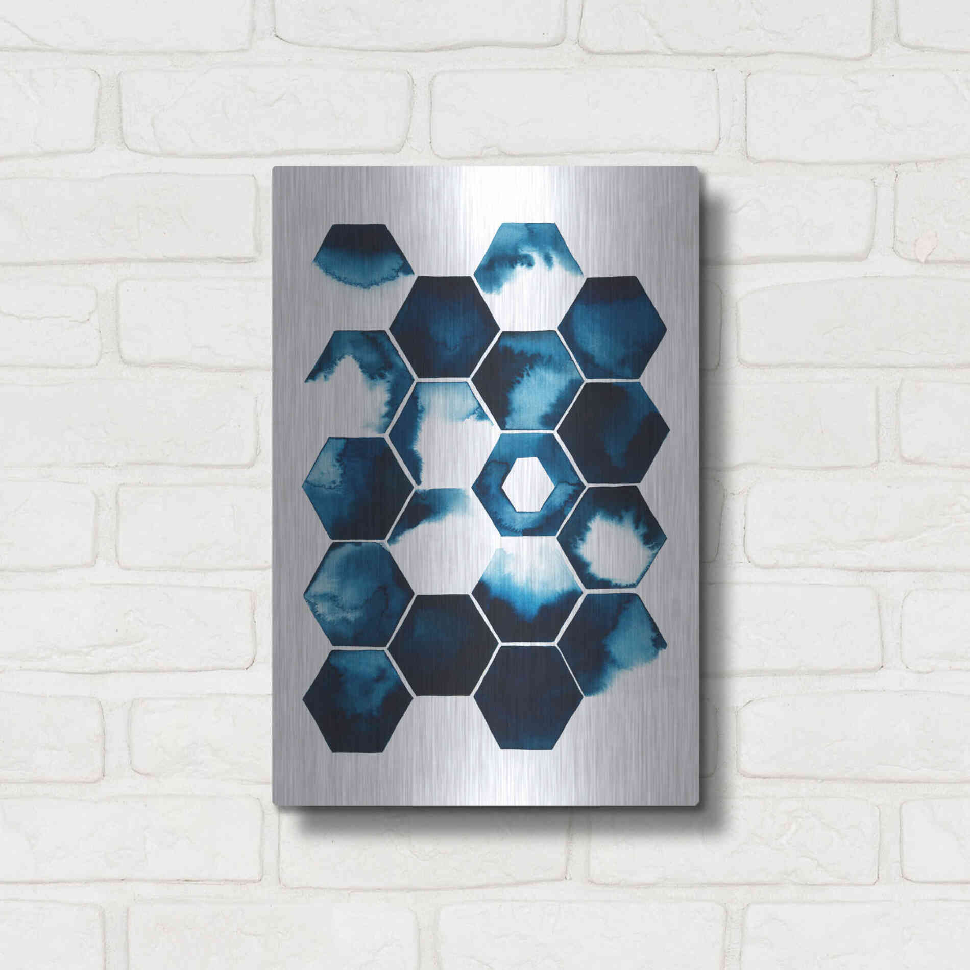 Luxe Metal Art 'Stormy Geometry I' by Grace Popp Metal Wall Art,12x16