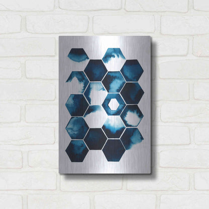 Luxe Metal Art 'Stormy Geometry I' by Grace Popp Metal Wall Art,12x16