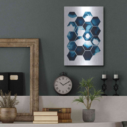 Luxe Metal Art 'Stormy Geometry I' by Grace Popp Metal Wall Art,12x16