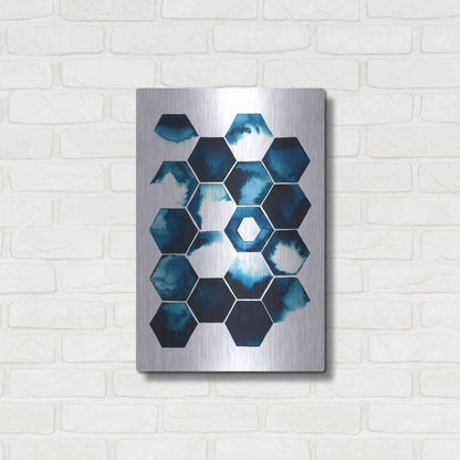 Luxe Metal Art 'Stormy Geometry I' by Grace Popp Metal Wall Art,16x24