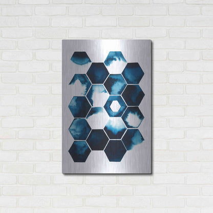 Luxe Metal Art 'Stormy Geometry I' by Grace Popp Metal Wall Art,24x36