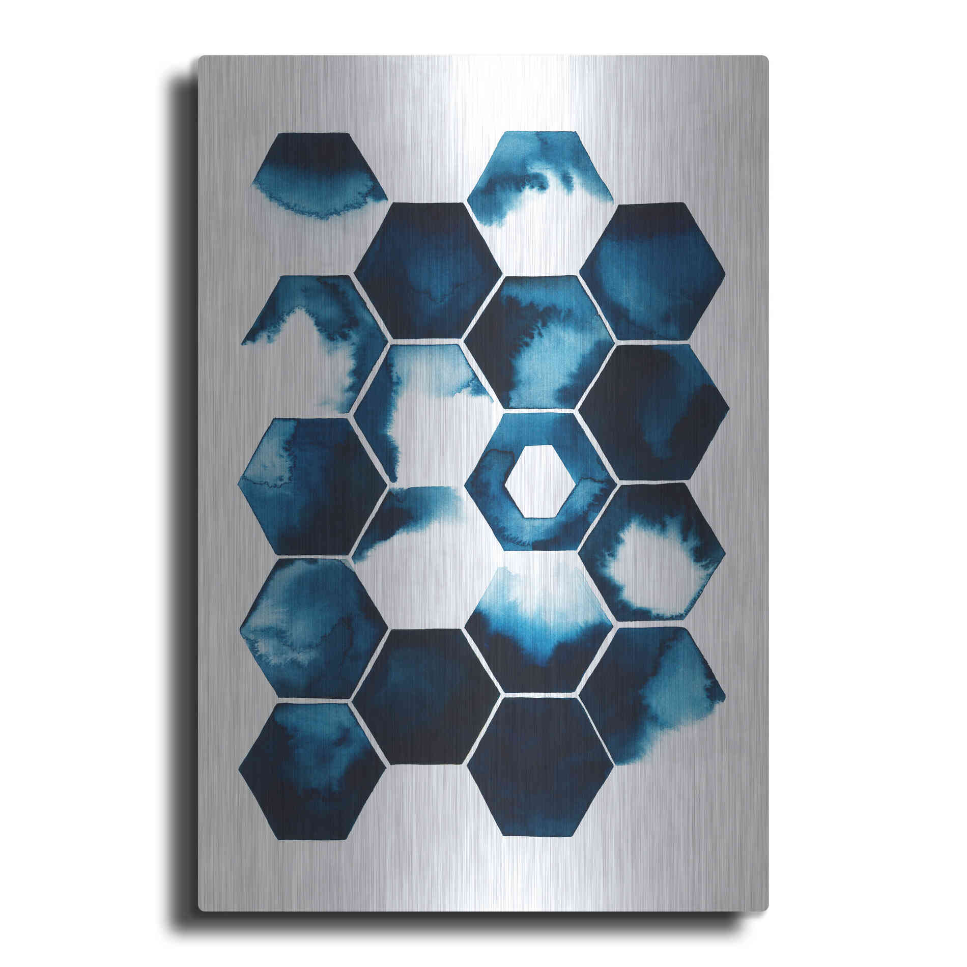Luxe Metal Art 'Stormy Geometry I' by Grace Popp Metal Wall Art