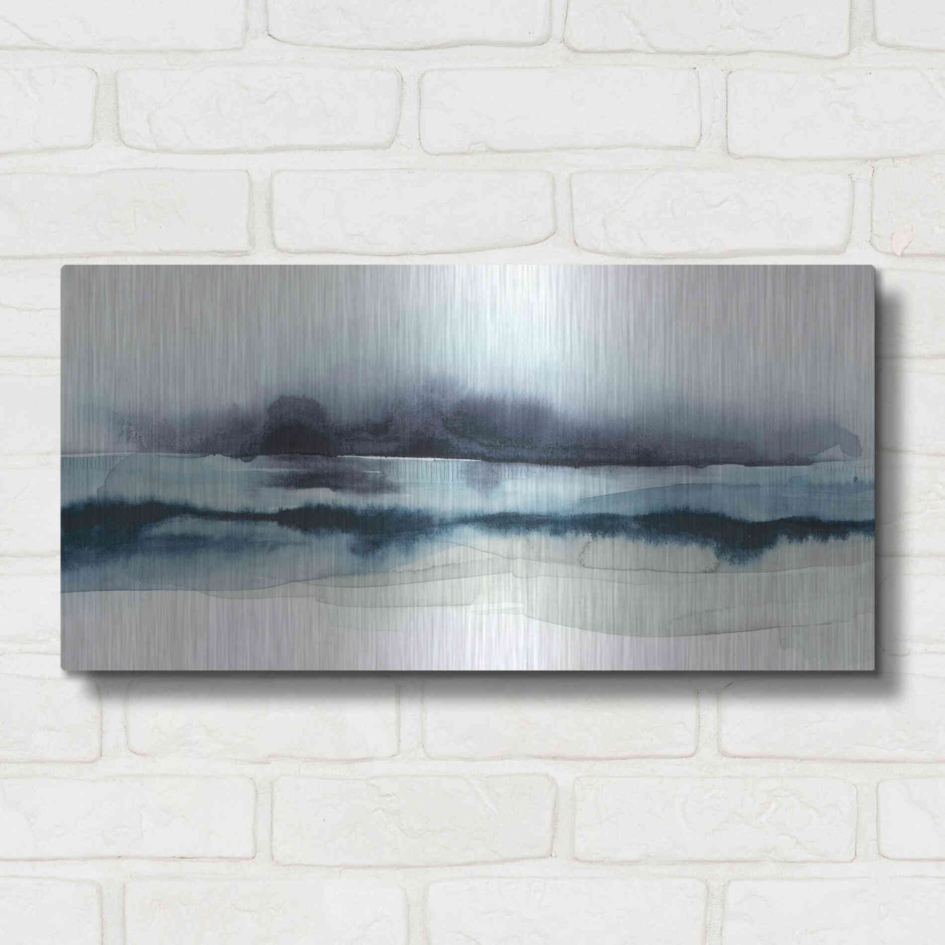 Luxe Metal Art 'Stormy Sea I' by Grace Popp Metal Wall Art,24x12