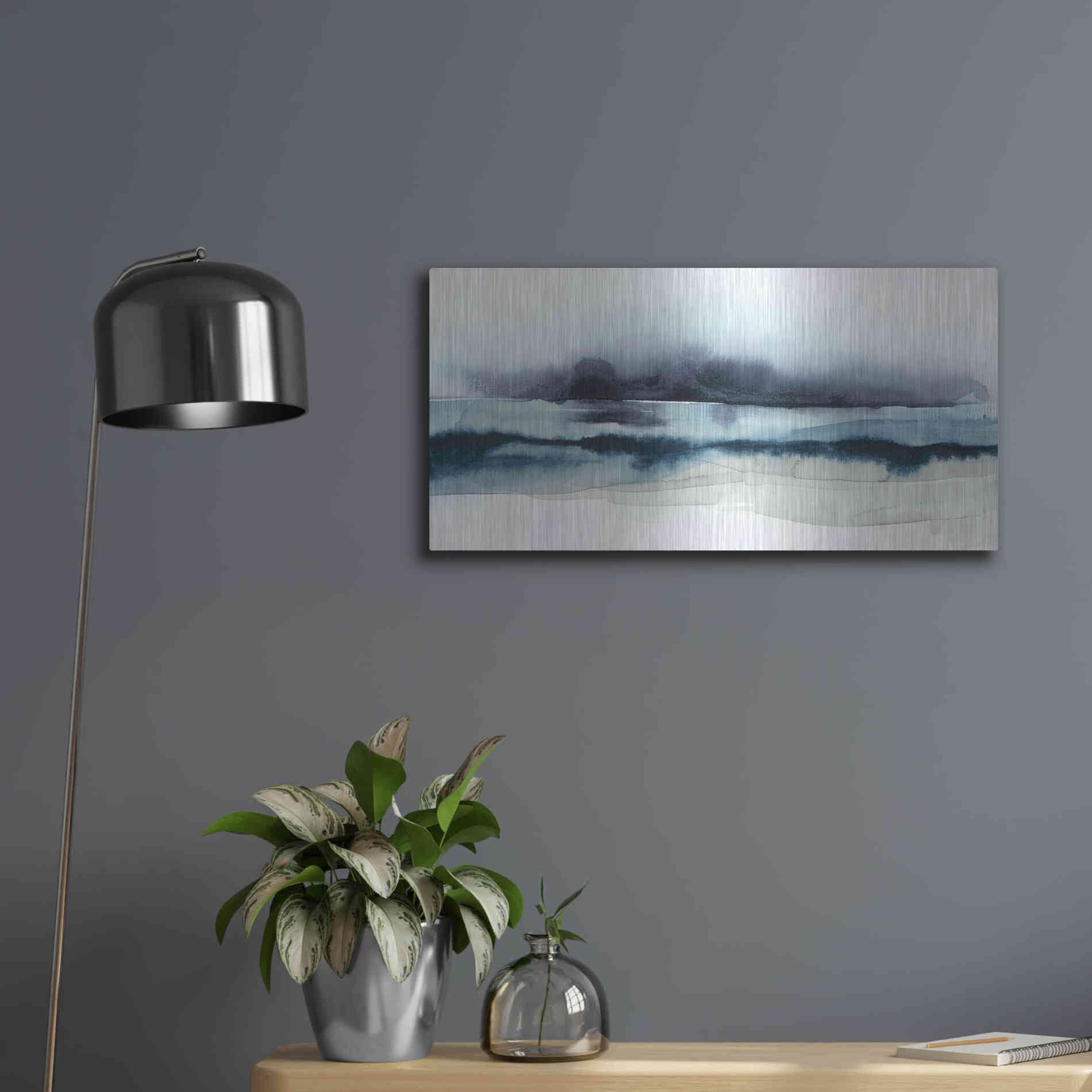 Luxe Metal Art 'Stormy Sea I' by Grace Popp Metal Wall Art,24x12