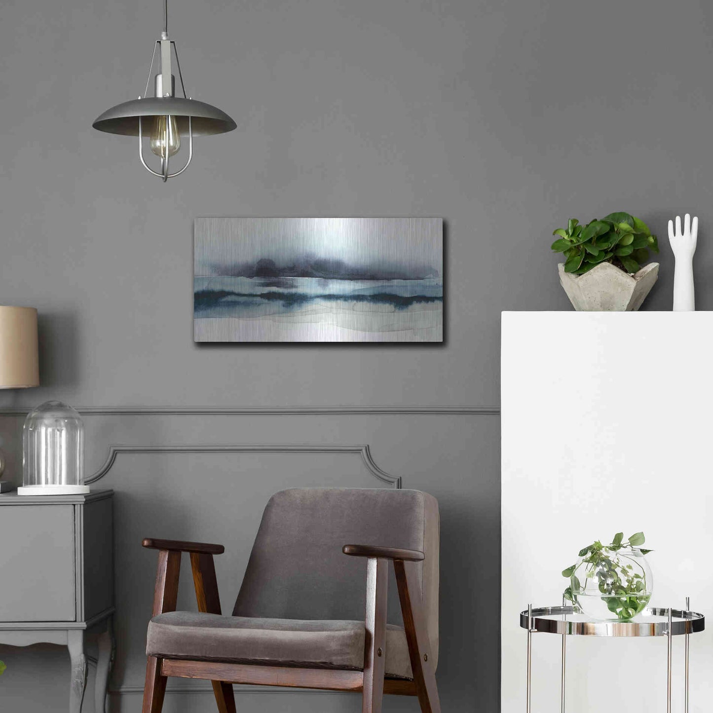 Luxe Metal Art 'Stormy Sea I' by Grace Popp Metal Wall Art,24x12