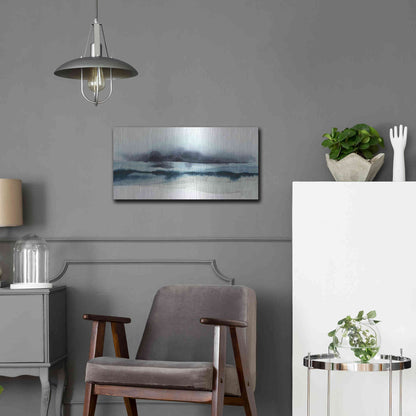 Luxe Metal Art 'Stormy Sea I' by Grace Popp Metal Wall Art,24x12