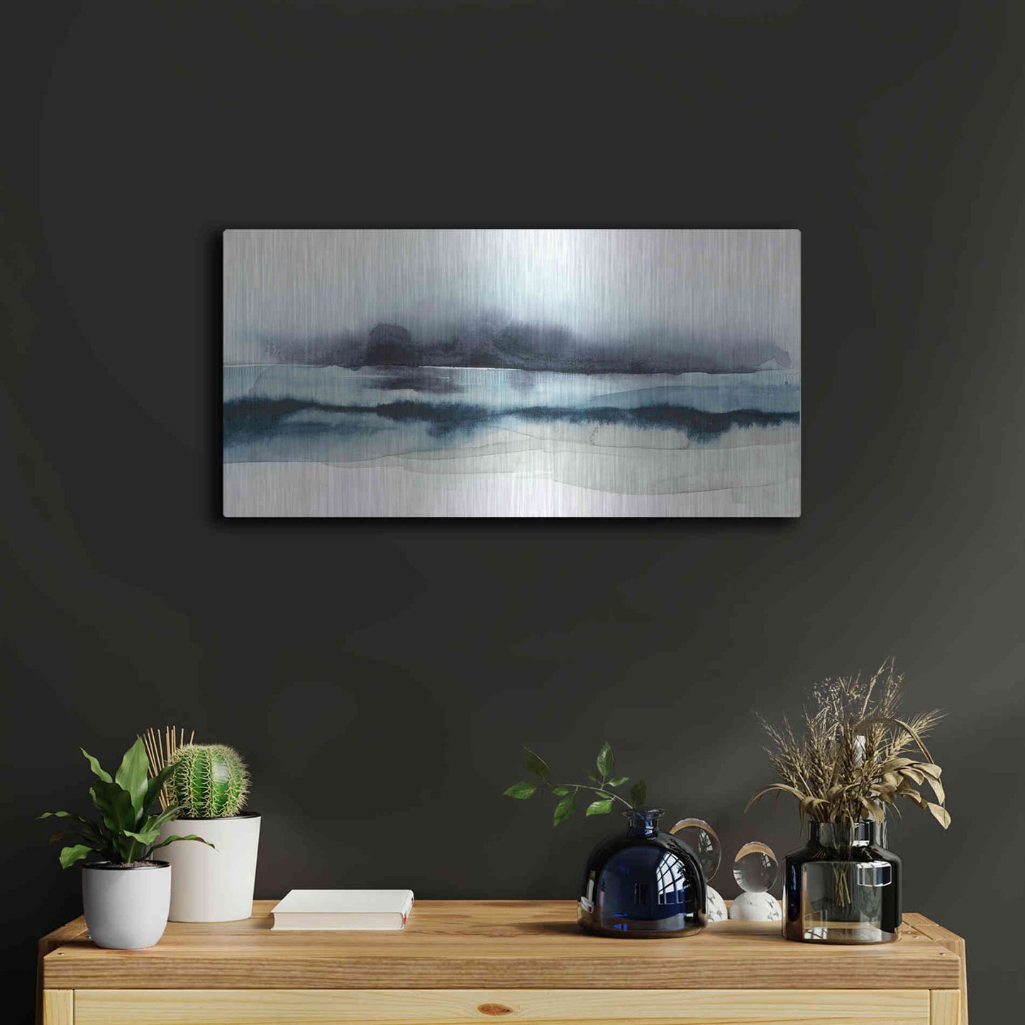 Luxe Metal Art 'Stormy Sea I' by Grace Popp Metal Wall Art,24x12