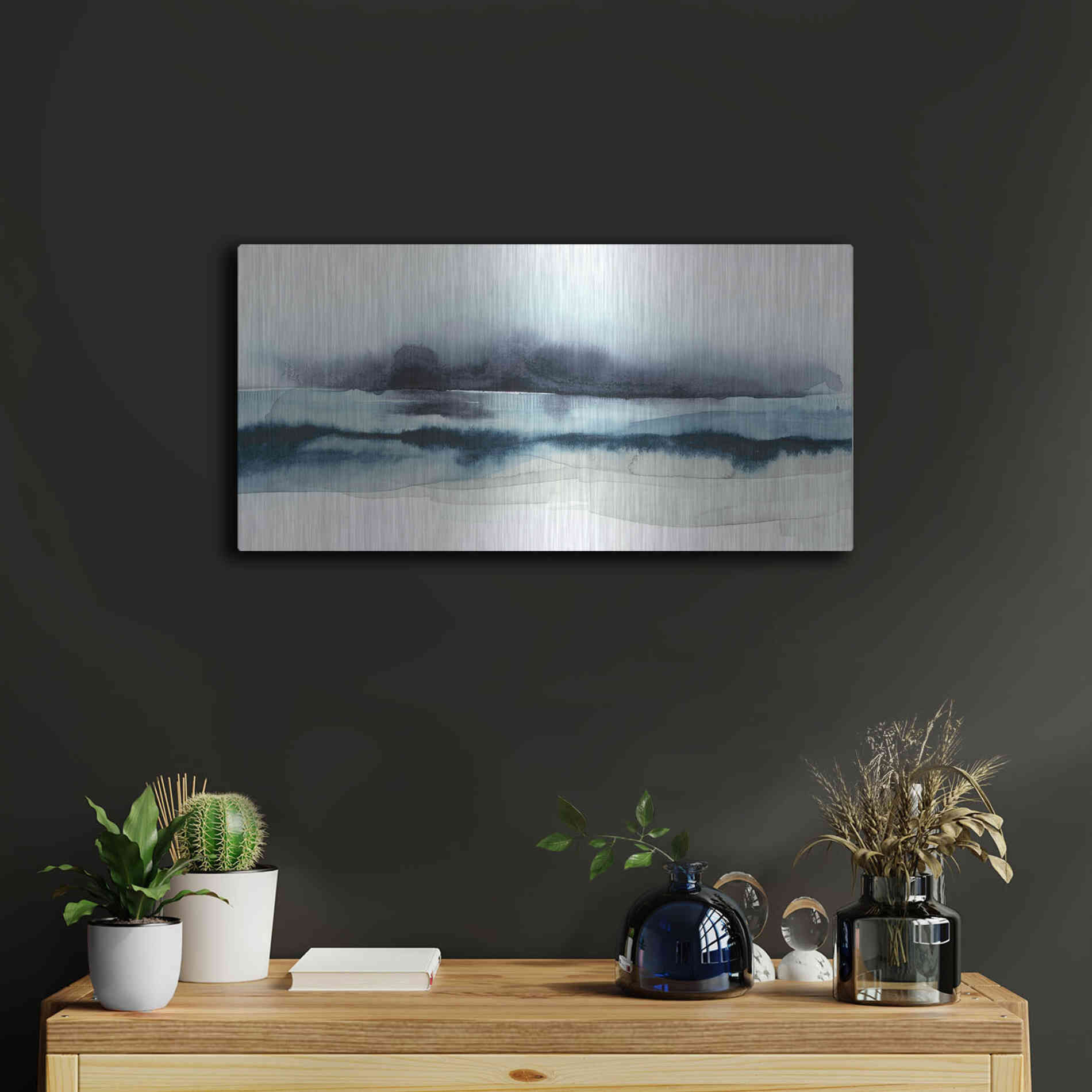 Luxe Metal Art 'Stormy Sea I' by Grace Popp Metal Wall Art,24x12