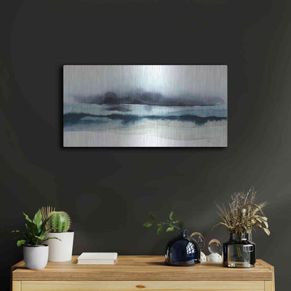 Luxe Metal Art 'Stormy Sea I' by Grace Popp Metal Wall Art,24x12