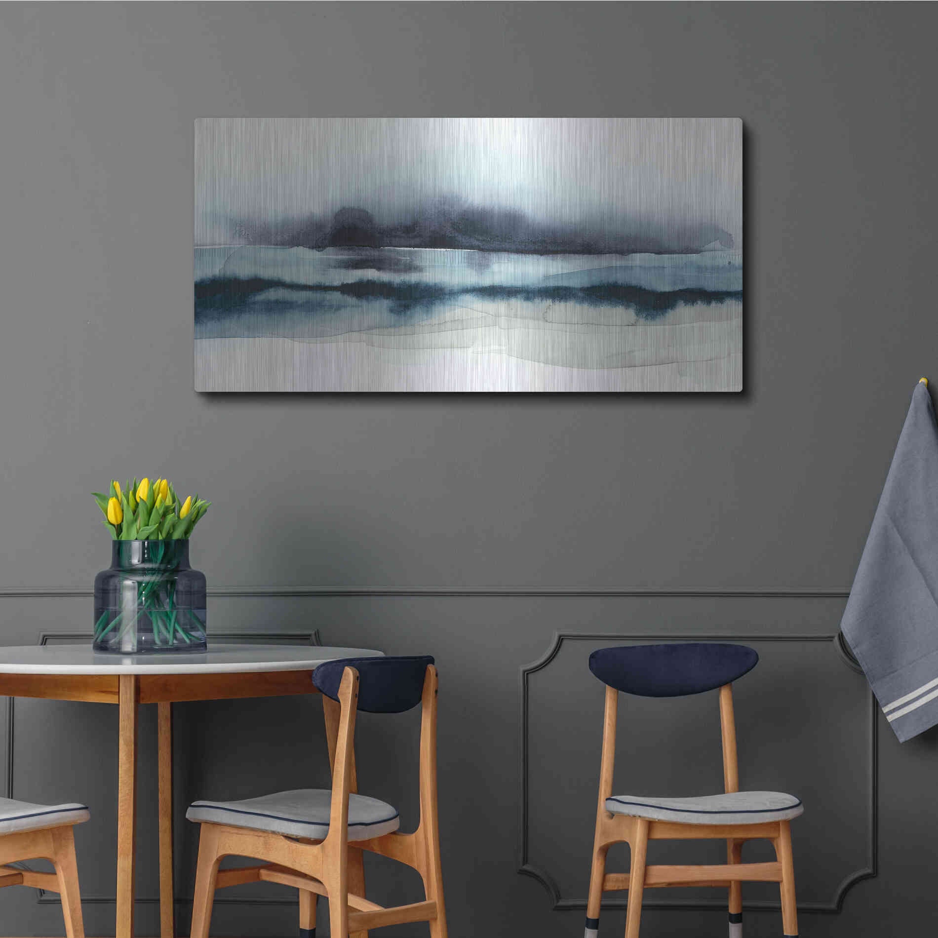 Luxe Metal Art 'Stormy Sea I' by Grace Popp Metal Wall Art,48x24