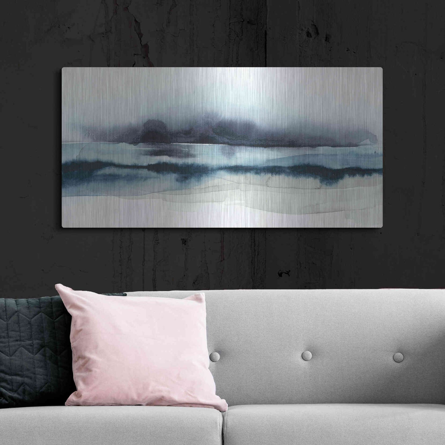 Luxe Metal Art 'Stormy Sea I' by Grace Popp Metal Wall Art,48x24