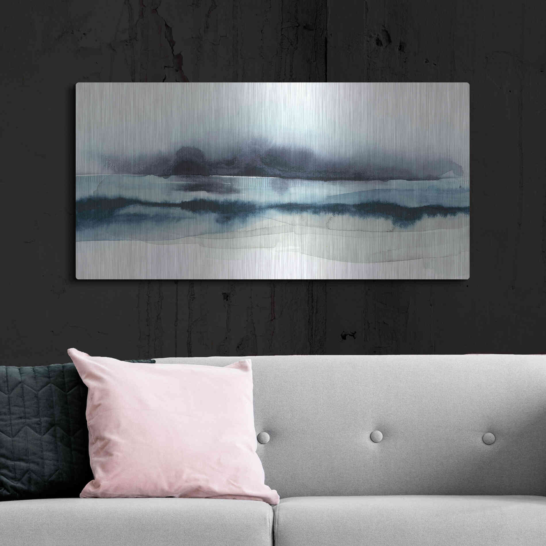 Luxe Metal Art 'Stormy Sea I' by Grace Popp Metal Wall Art,48x24