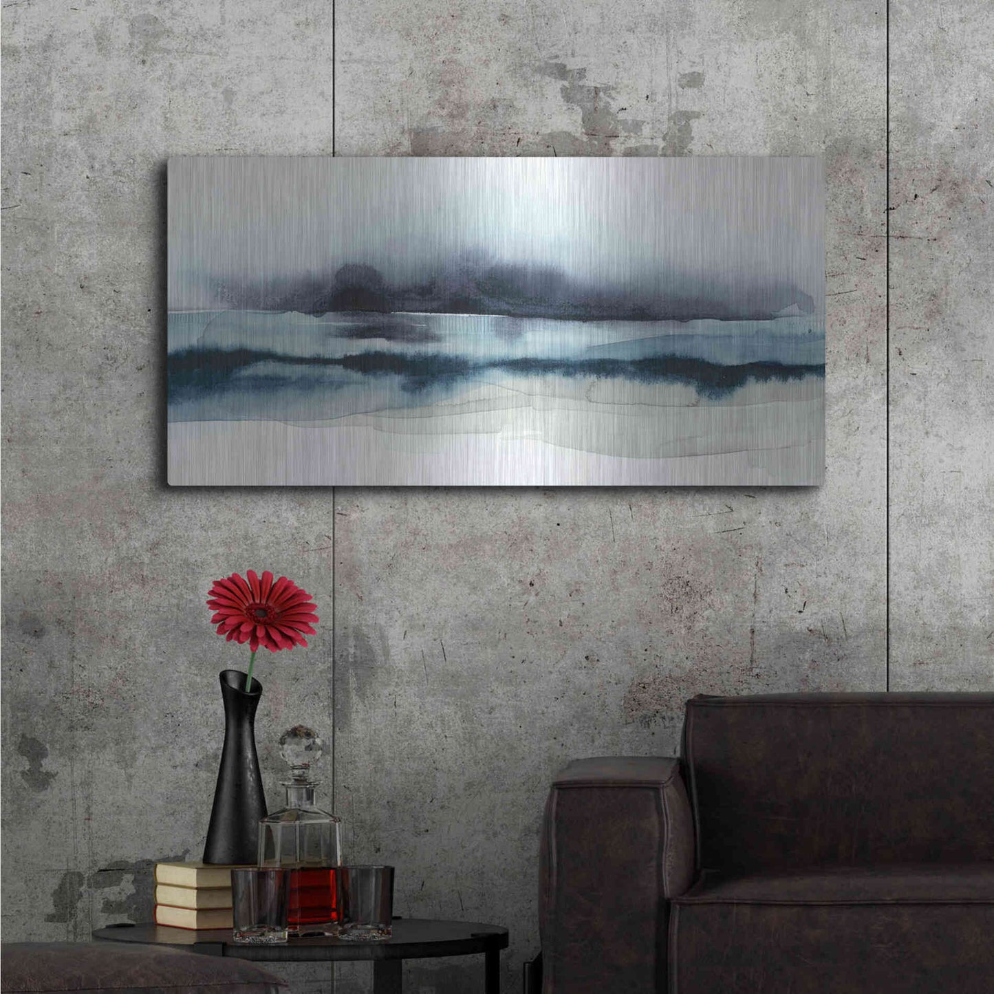 Luxe Metal Art 'Stormy Sea I' by Grace Popp Metal Wall Art,48x24