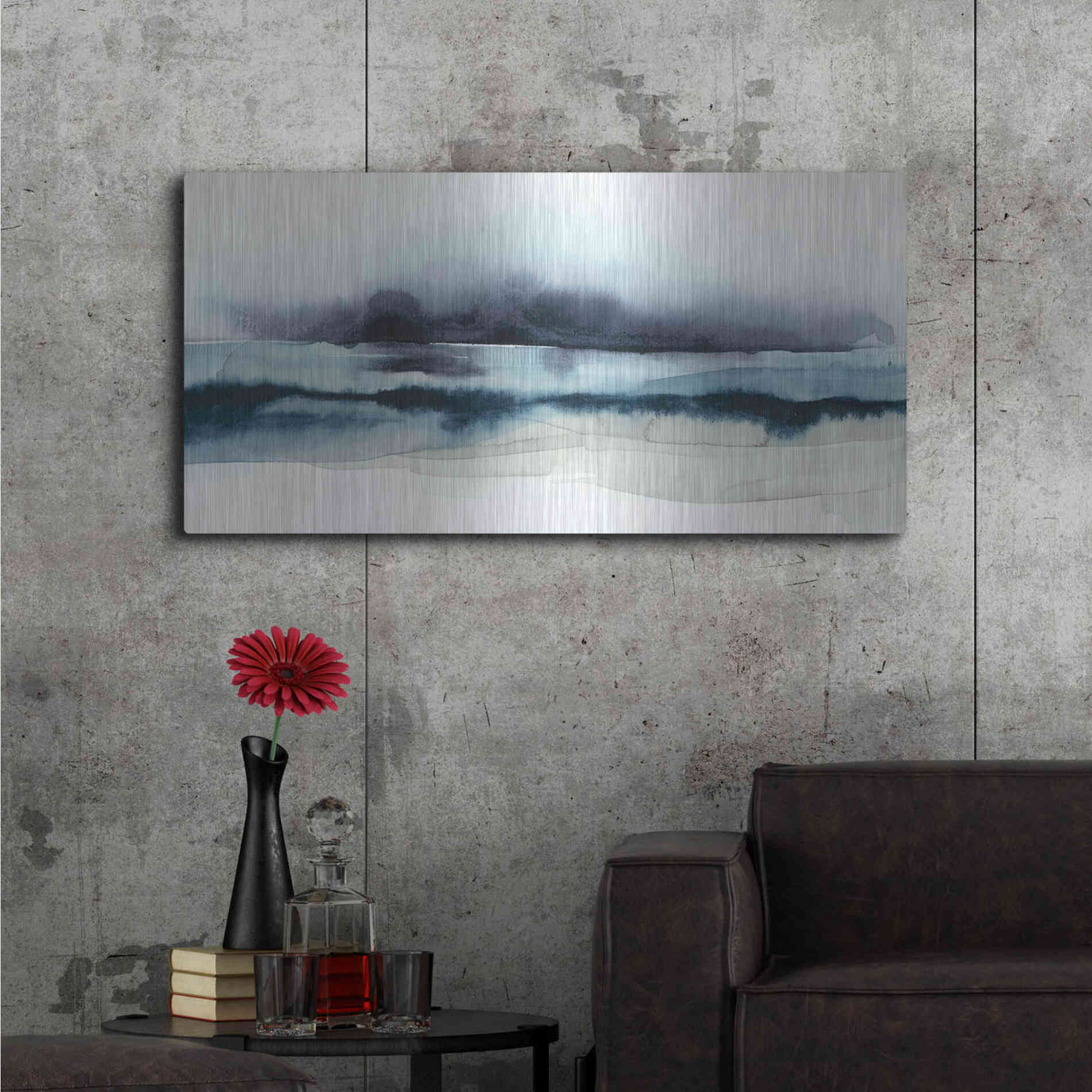 Luxe Metal Art 'Stormy Sea I' by Grace Popp Metal Wall Art,48x24