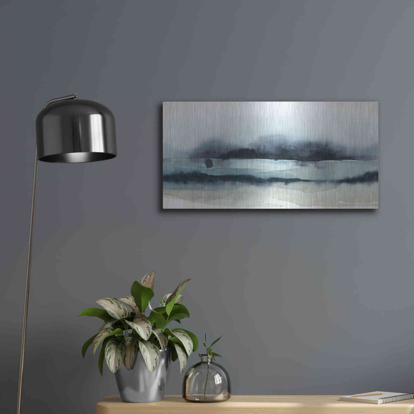 Luxe Metal Art 'Stormy Sea II' by Grace Popp Metal Wall Art,24x12
